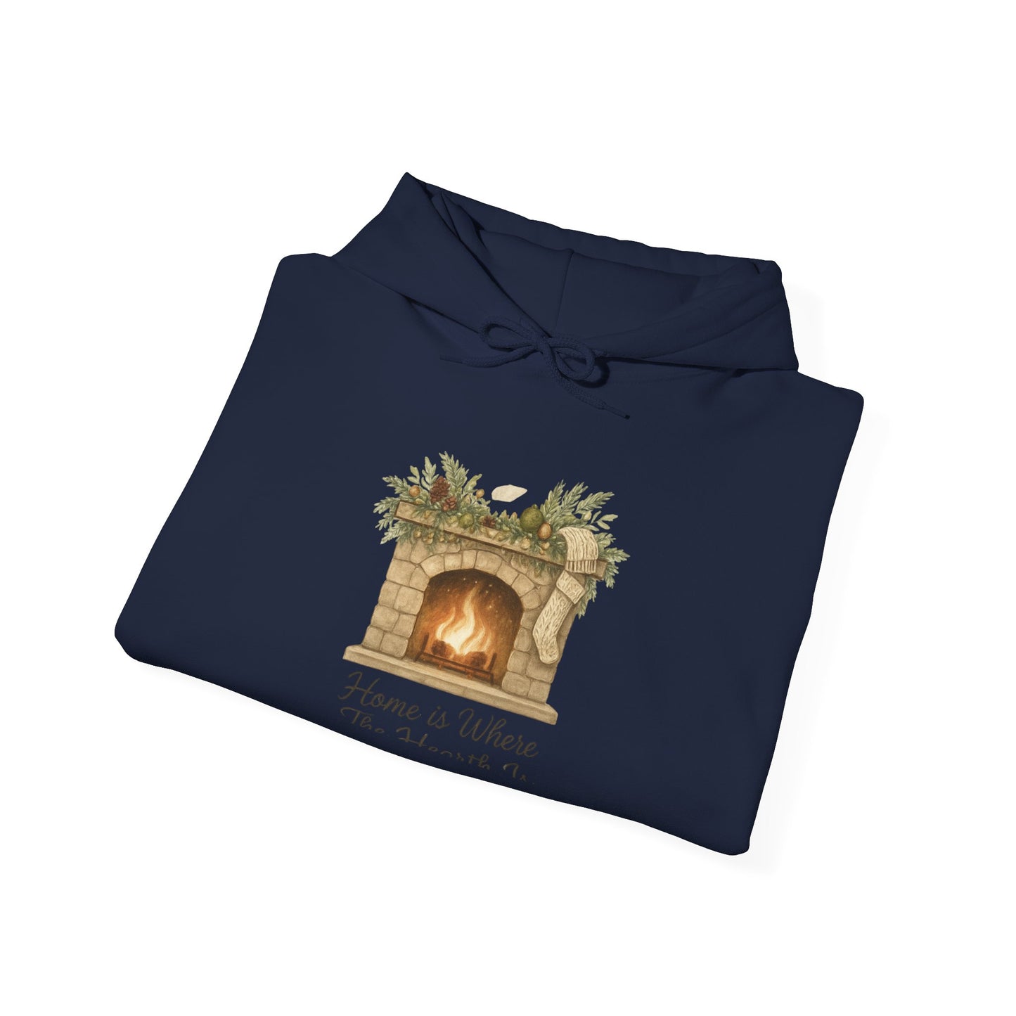 Cozy Fireplace Hoodie — "Home is Where the Hearth Is" Winter Pullover