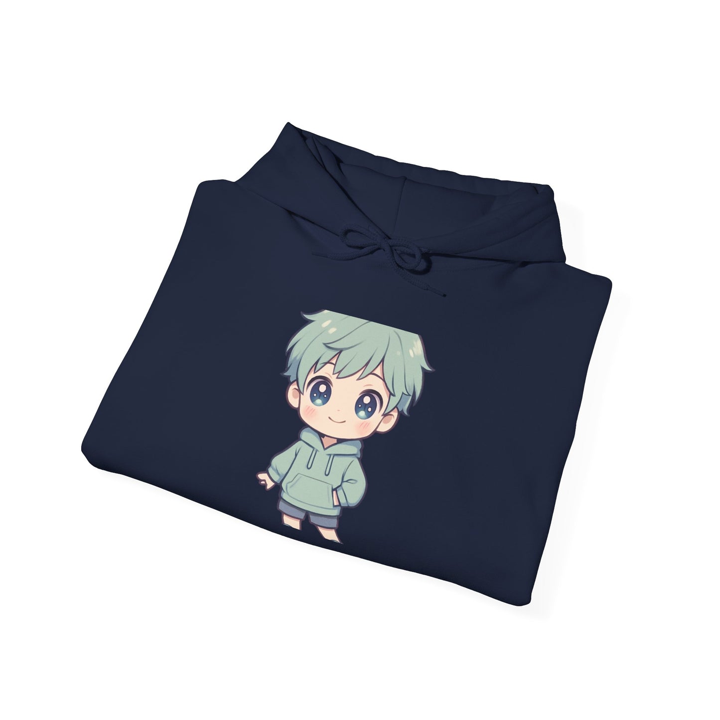 Chibi Green-Haired Boy Hoodie — Cute Anime Kawaii Sweatshirt