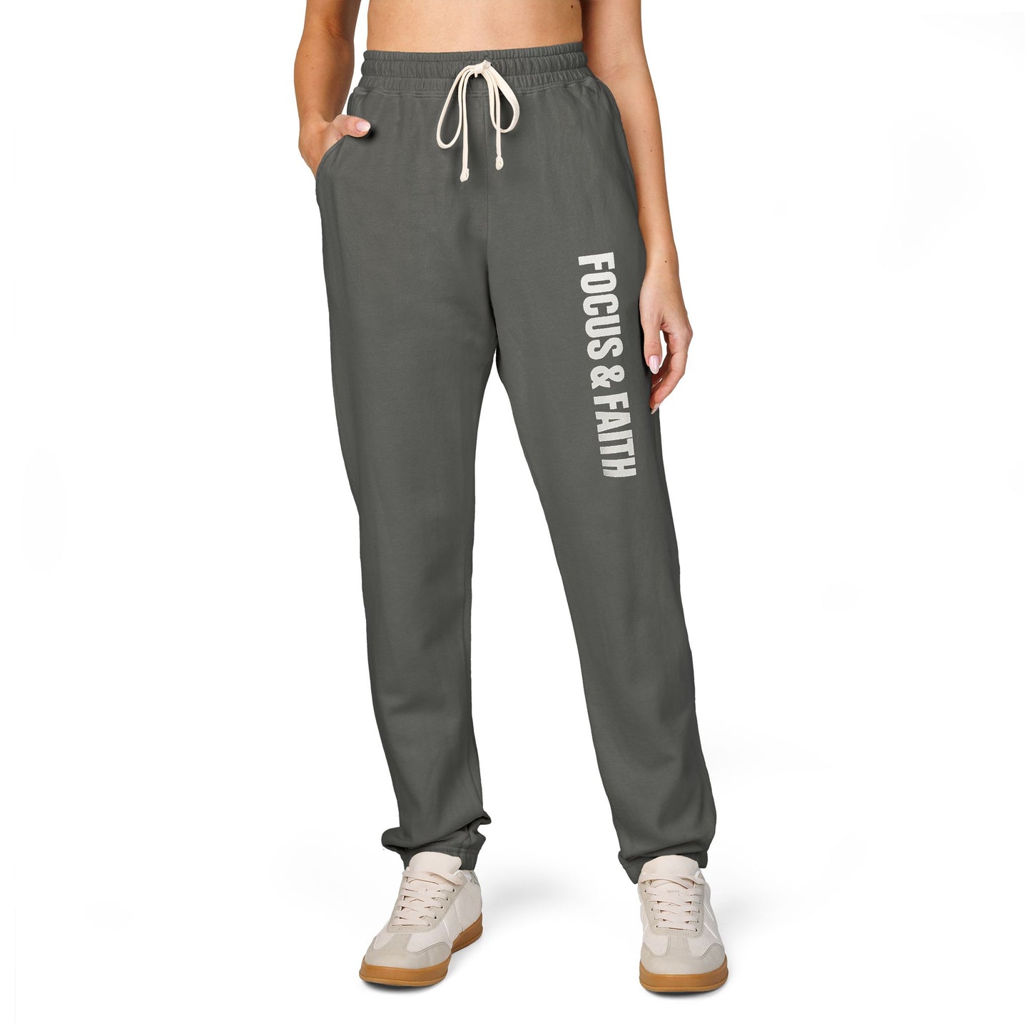 Vertical Logo Sweatpants — Garment-Dyed Fleece Joggers