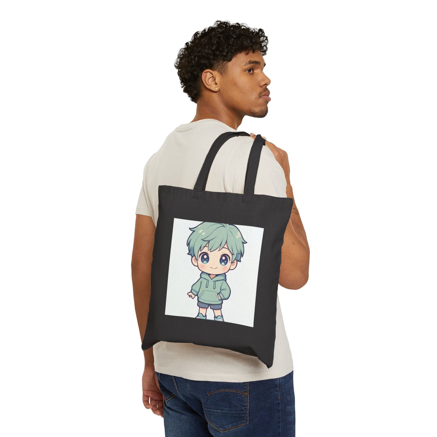 Cute Green-Haired Chibi Tote Bag - Anime Kawaii Shopper