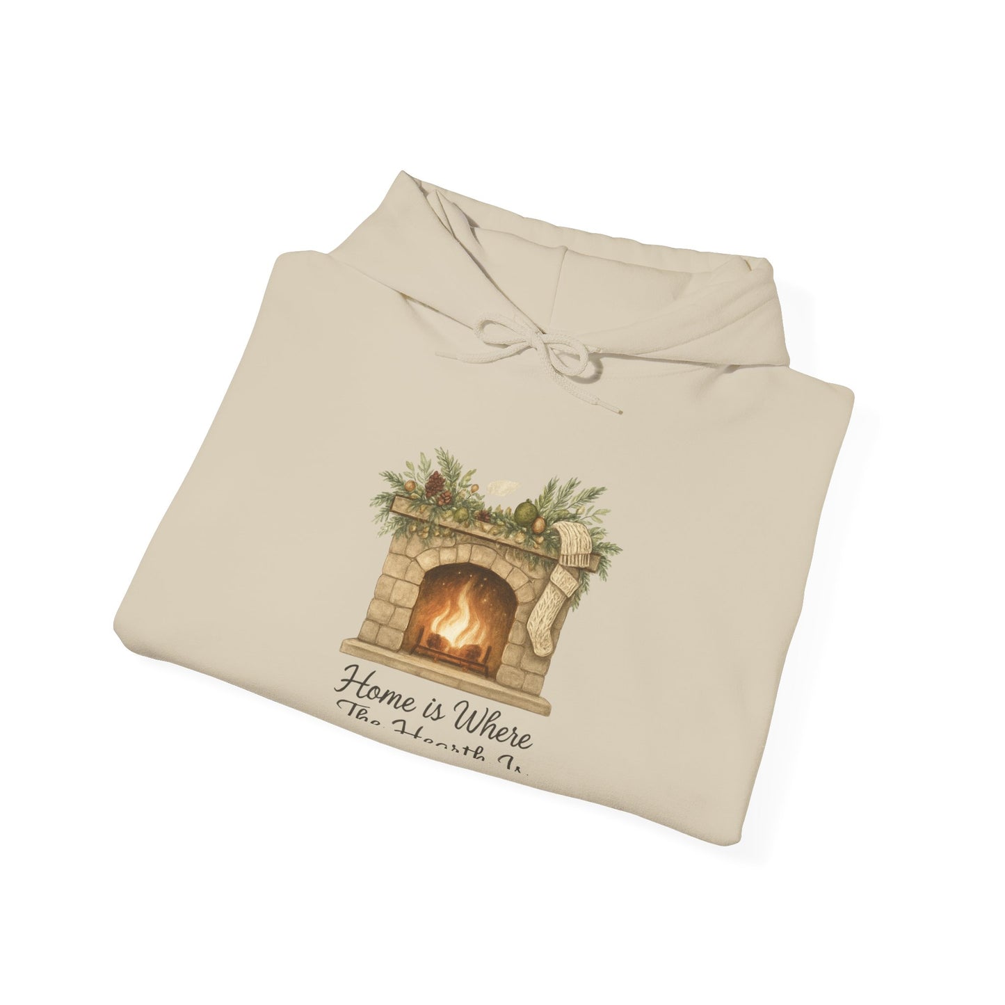 Cozy Fireplace Hoodie — "Home is Where the Hearth Is" Winter Pullover