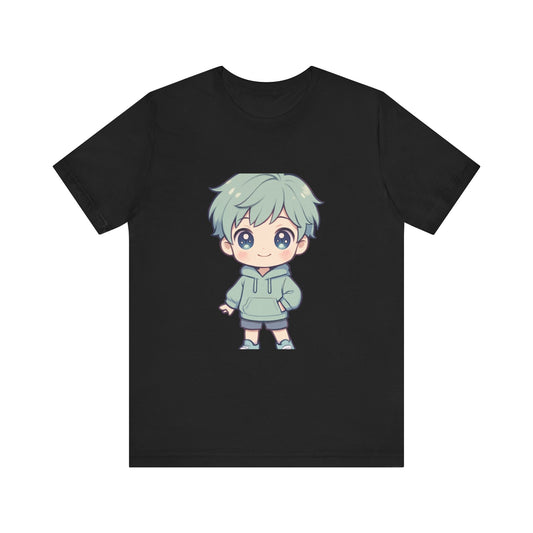Kawaii Green-Haired Chibi Character Tee