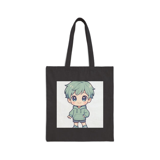 Cute Green-Haired Chibi Tote Bag - Anime Kawaii Shopper