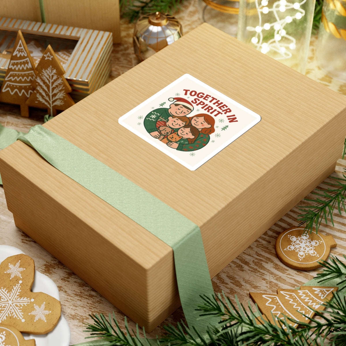 Together in Spirit Holiday Sticker — Family Christmas Kiss-Cut Decal