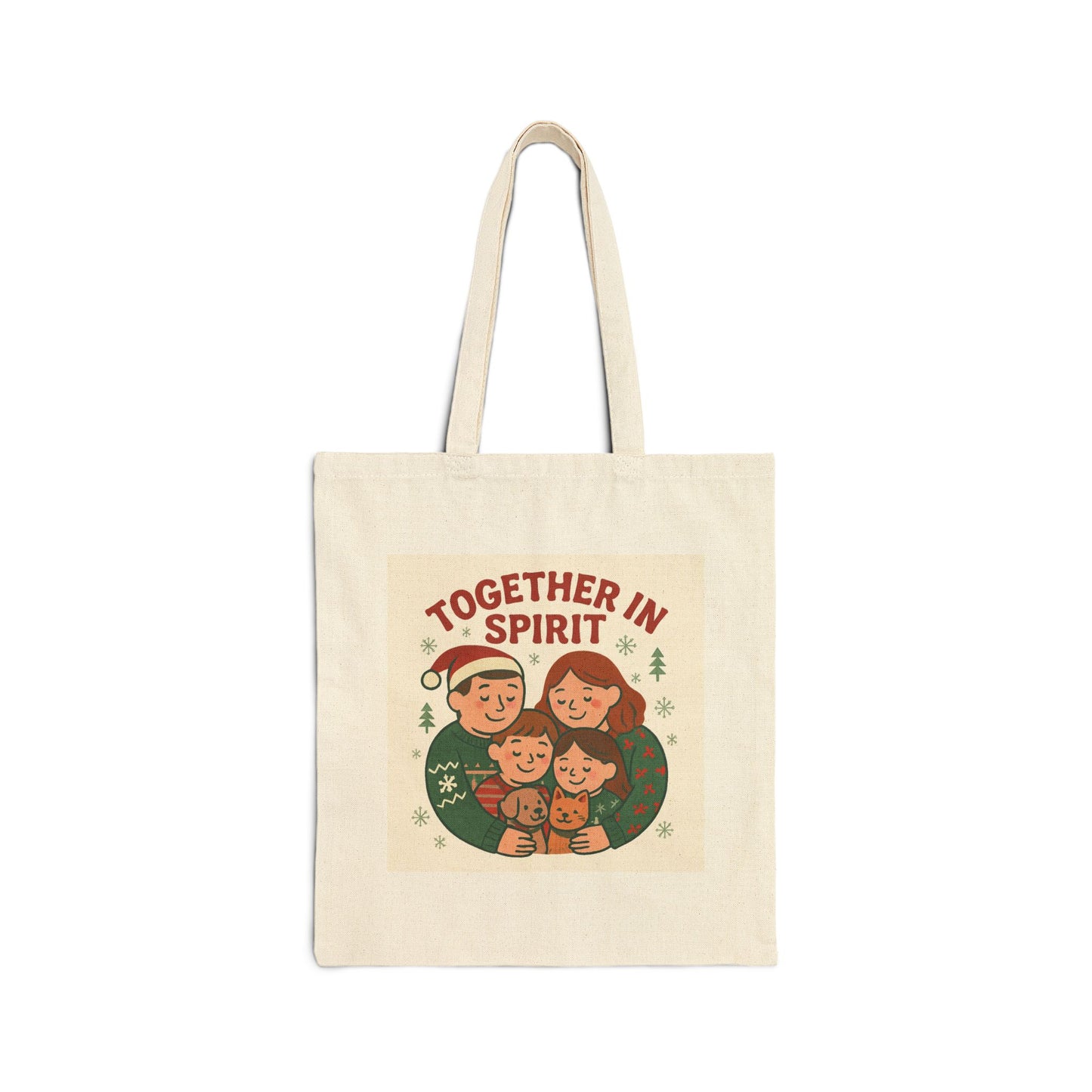Together in Spirit Tote Bag — Cozy Family Holiday Canvas Tote