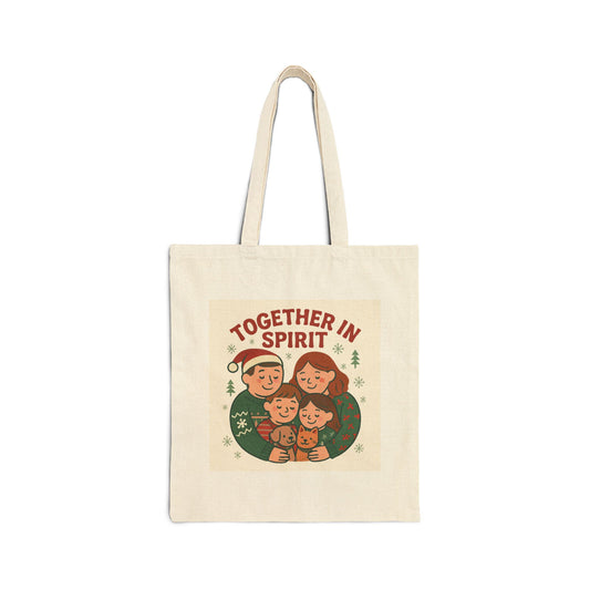 Together in Spirit Tote Bag — Cozy Family Holiday Canvas Tote