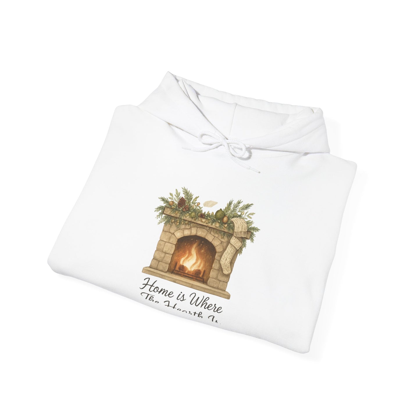 Cozy Fireplace Hoodie — "Home is Where the Hearth Is" Winter Pullover