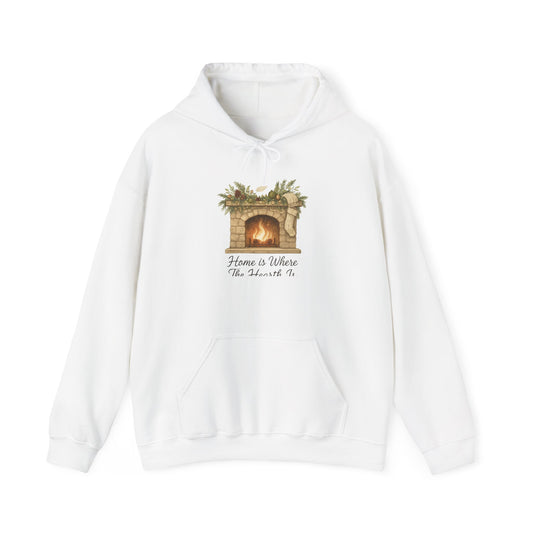 Cozy Fireplace Hoodie — "Home is Where the Hearth Is" Winter Pullover