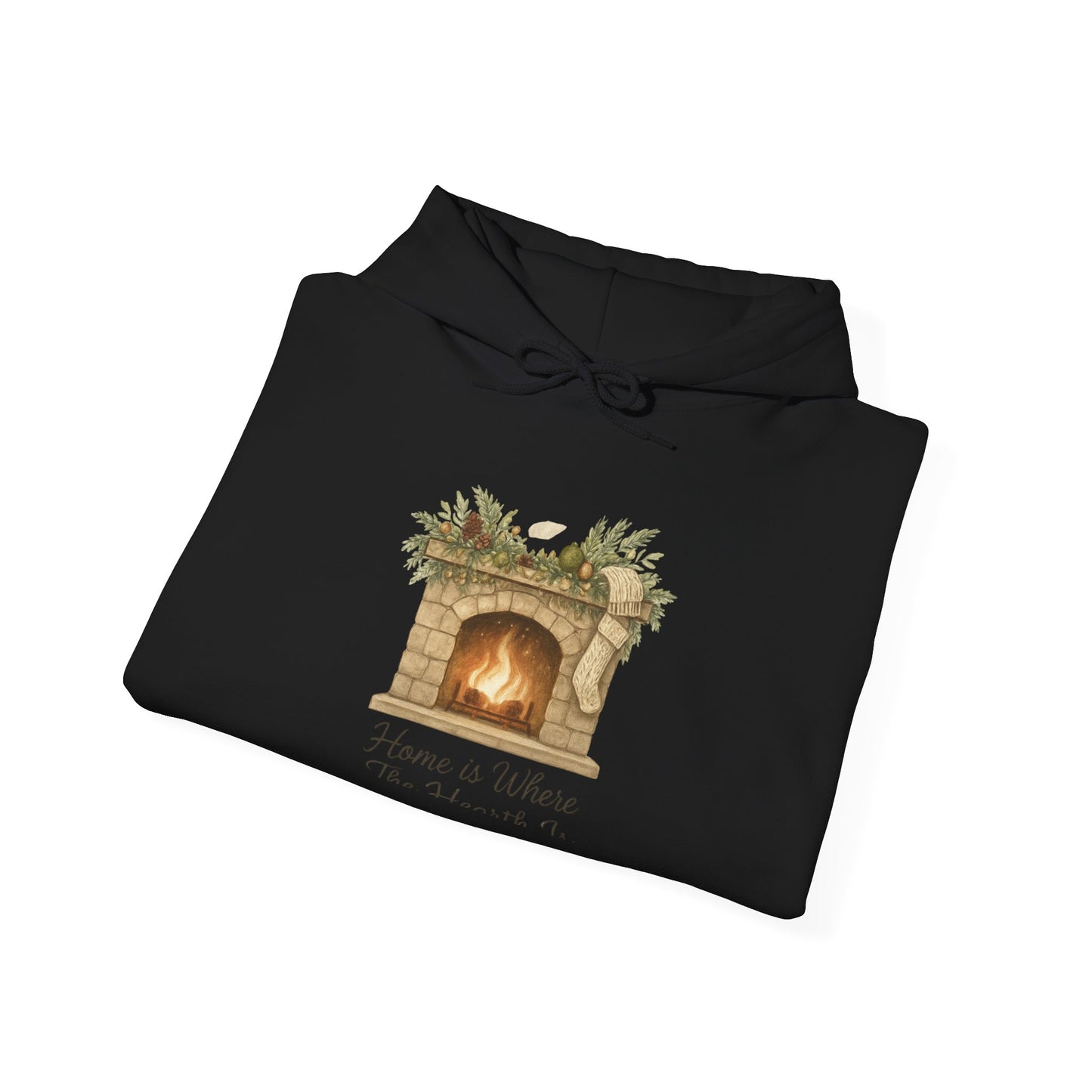 Cozy Fireplace Hoodie — "Home is Where the Hearth Is" Winter Pullover