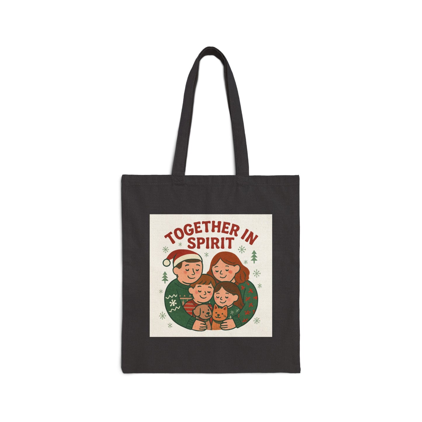 Together in Spirit Tote Bag — Cozy Family Holiday Canvas Tote