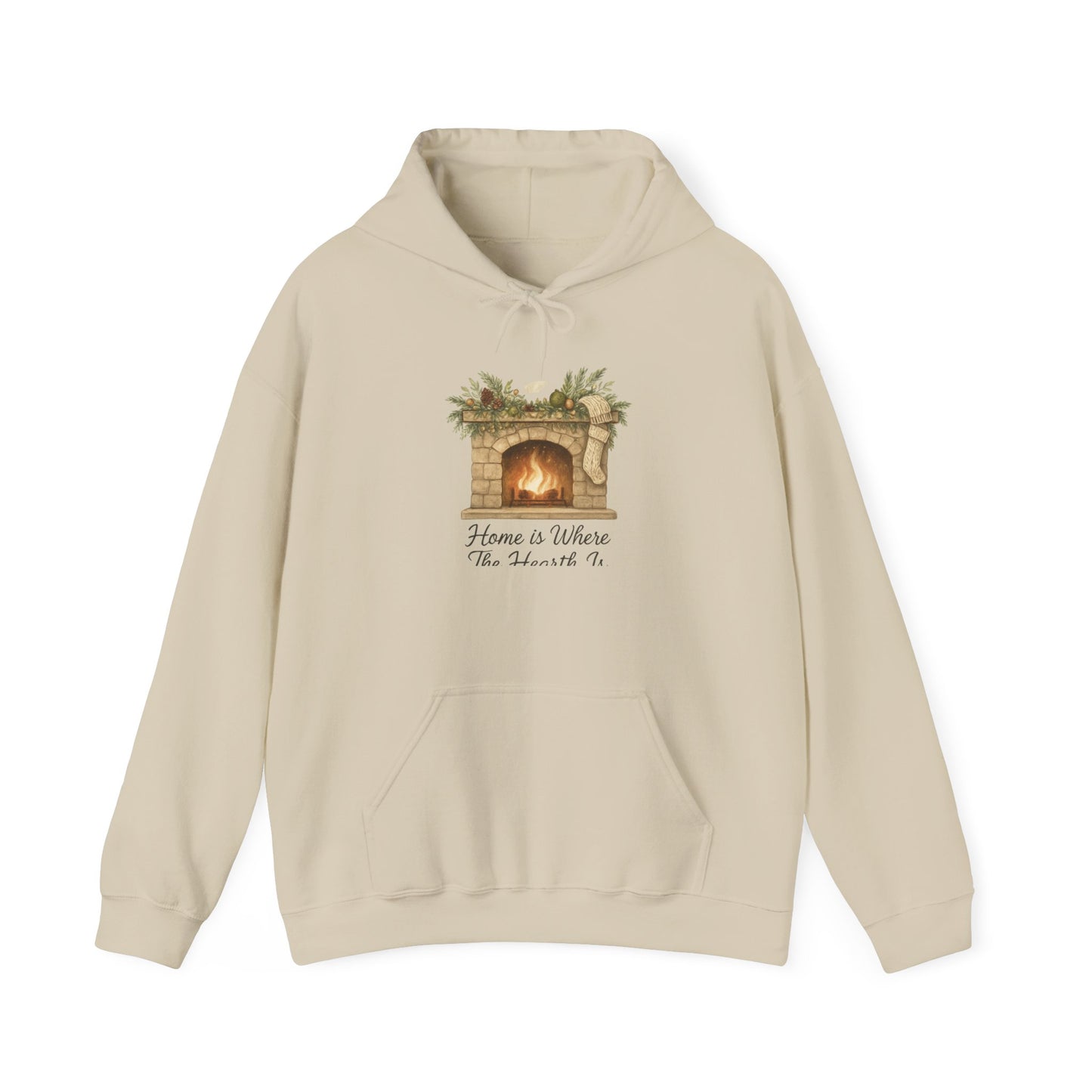 Cozy Fireplace Hoodie — "Home is Where the Hearth Is" Winter Pullover