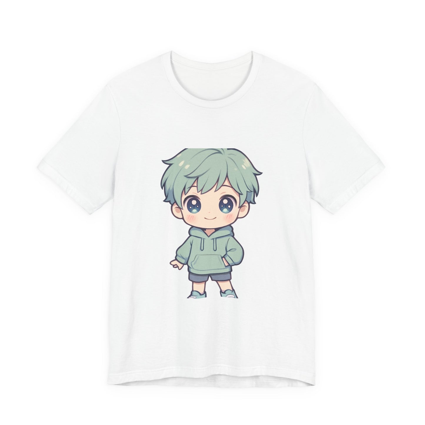 Kawaii Green-Haired Chibi Character Tee