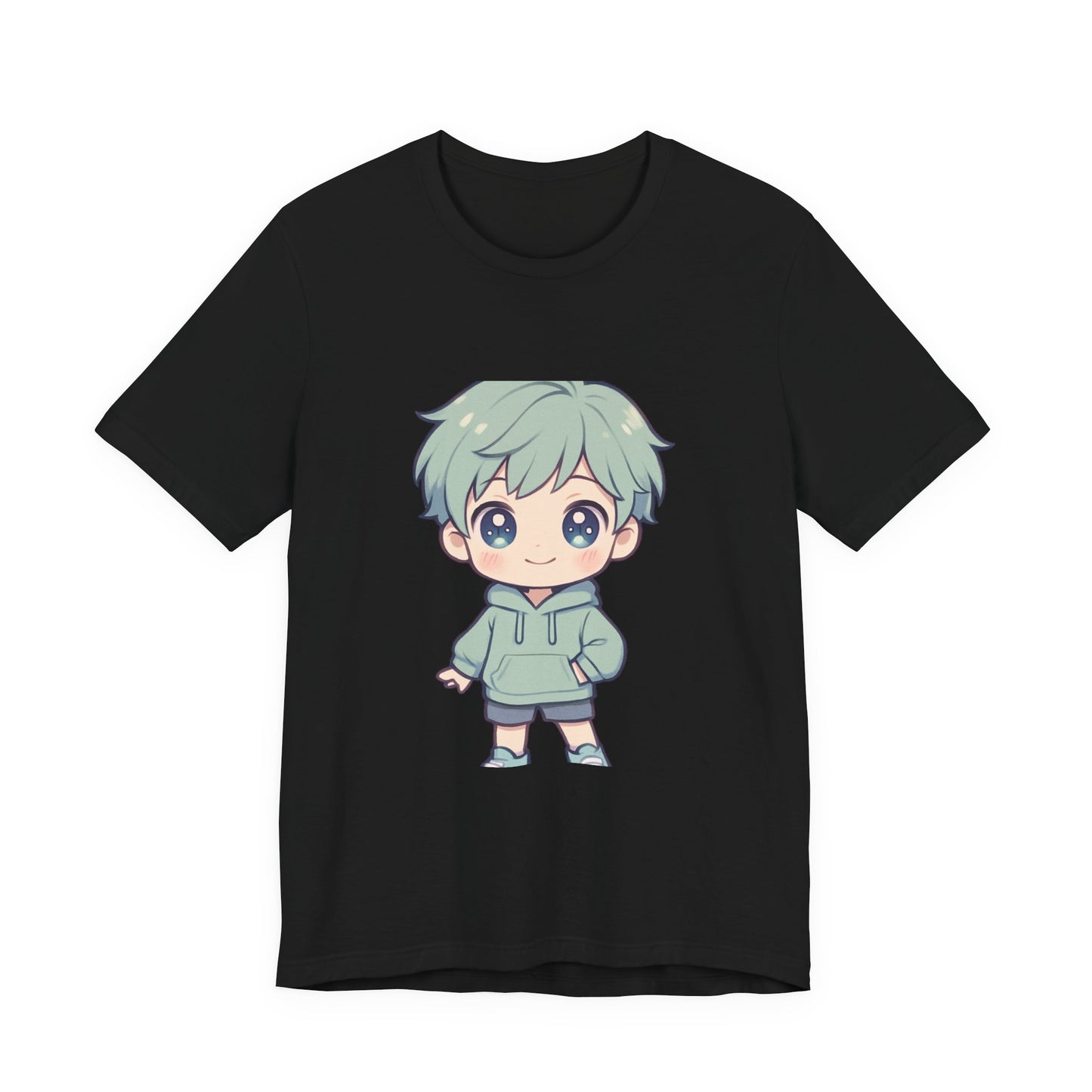 Kawaii Green-Haired Chibi Character Tee