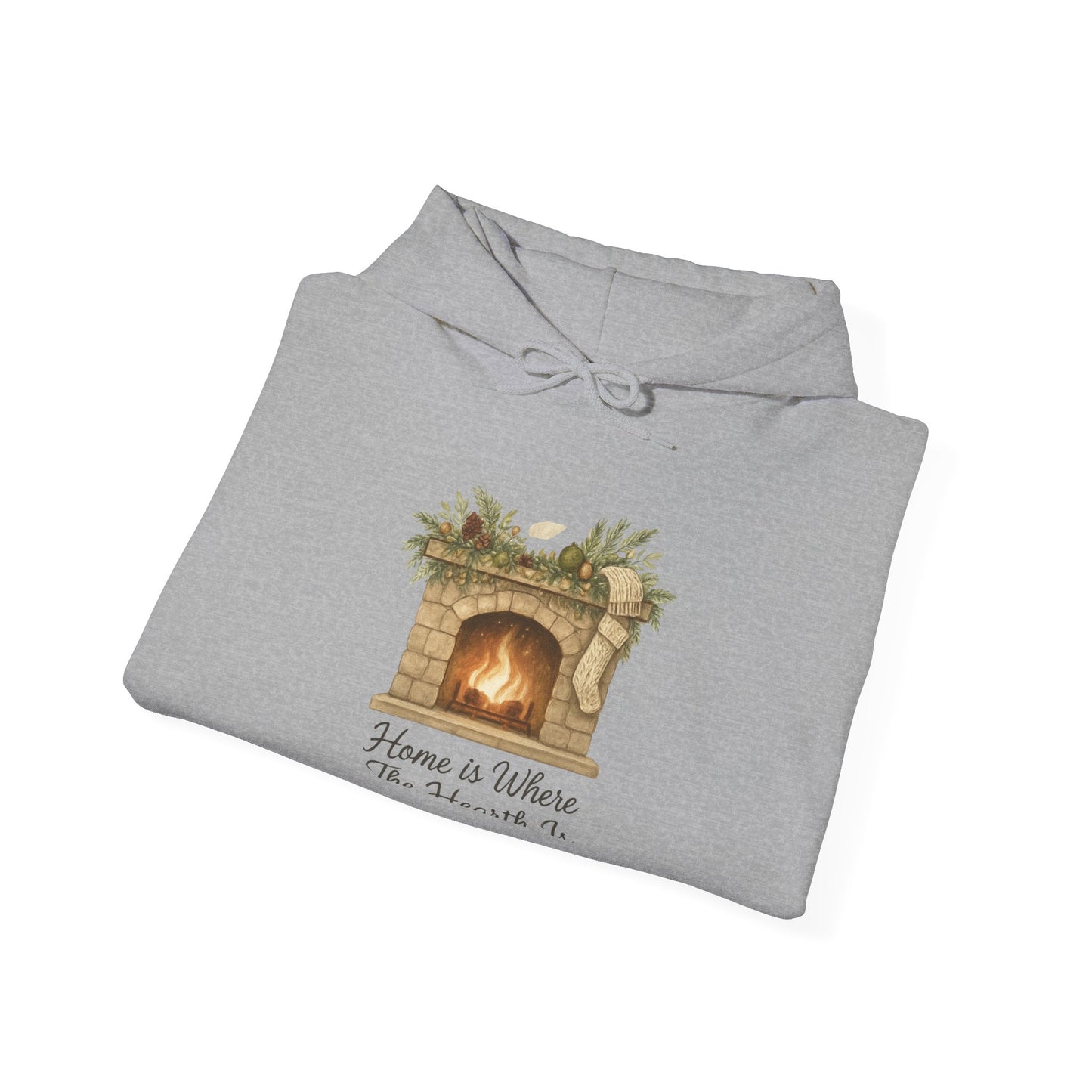 Cozy Fireplace Hoodie — "Home is Where the Hearth Is" Winter Pullover
