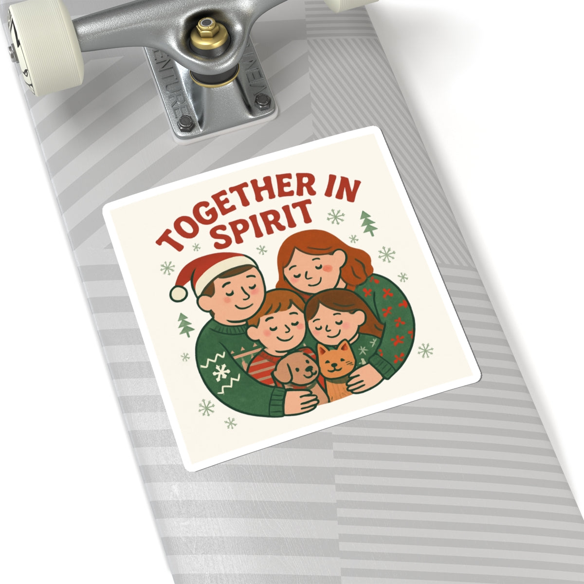Together in Spirit Holiday Sticker — Family Christmas Kiss-Cut Decal
