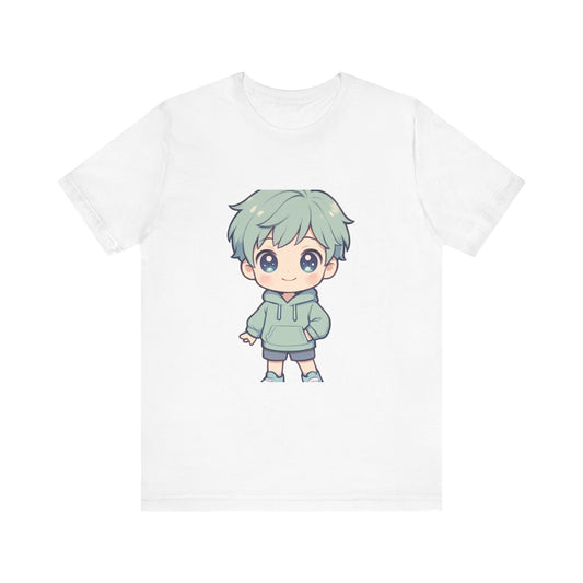 Kawaii Green-Haired Chibi Character Tee