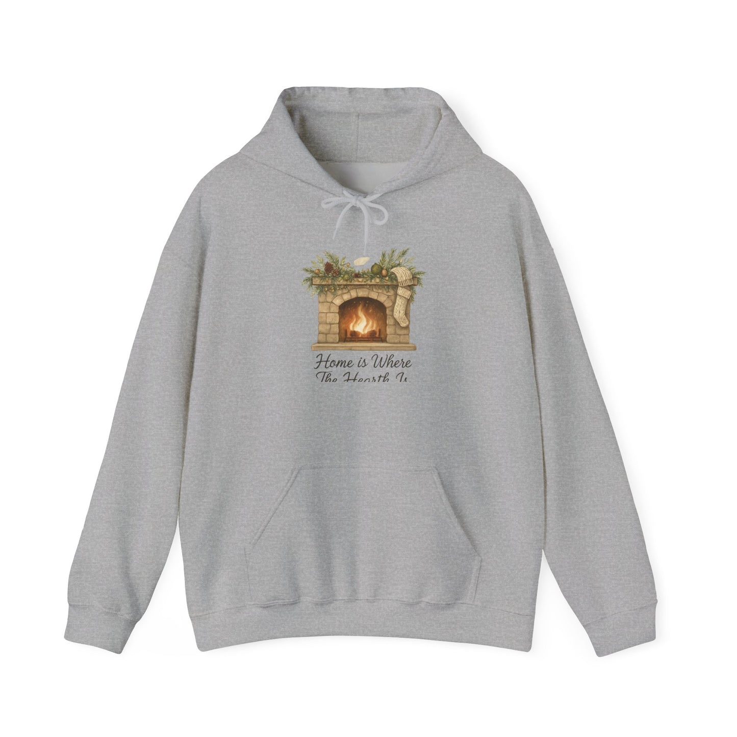Cozy Fireplace Hoodie — "Home is Where the Hearth Is" Winter Pullover