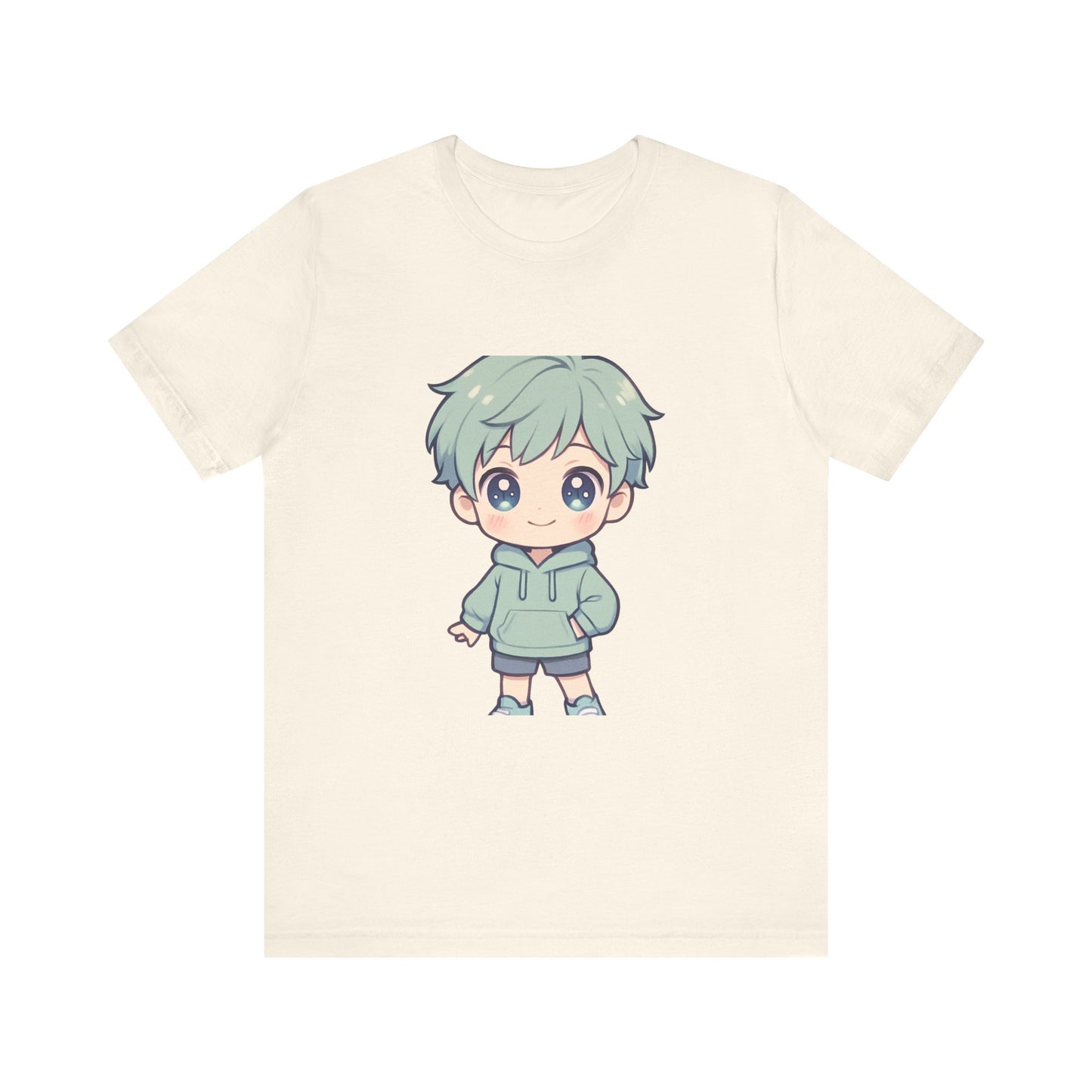 Kawaii Green-Haired Chibi Character Tee