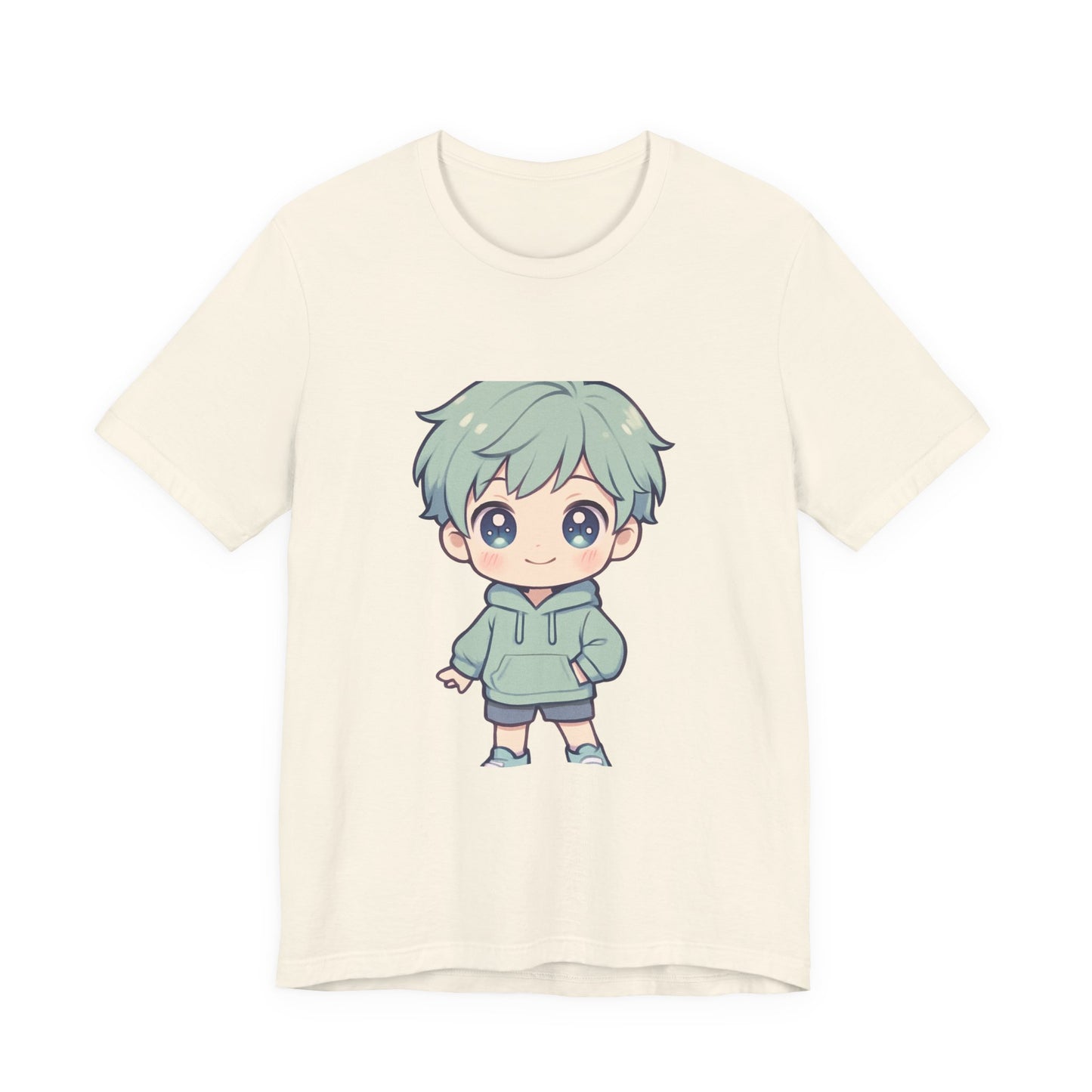 Kawaii Green-Haired Chibi Character Tee